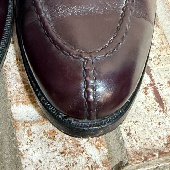 Allen Edmonds Brandywood Men's Oxford Shoes Dark Brown with Oxblood Lace up - Picture 8 of 8